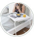 Table d'appoint métal blanc 52x40x55-73.5cm