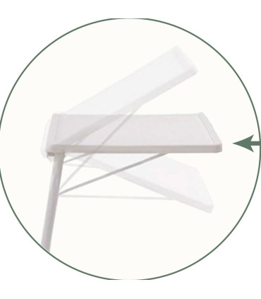 Table d'appoint métal blanc 52x40x55-73.5cm