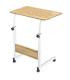 Table d'appoint métal blanc et bois 60x40x65-89cm
