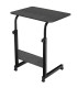 Table d'appoint métal et bois noir 60x40x65-89cm