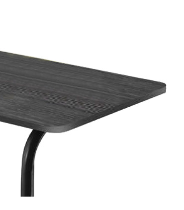 Table d'appoint métal et bois noir 60x40x65-89cm