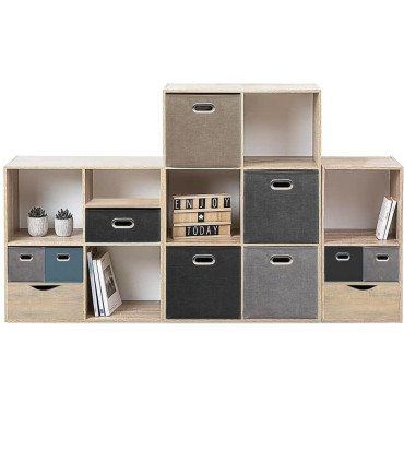 Panier de rangement cube taupe 31x31x31cm