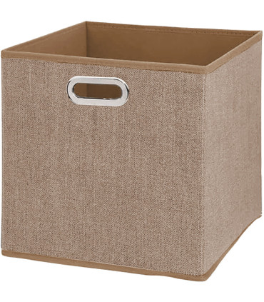Panier de rangement cube taupe 31x31x31cm