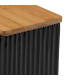 Salt Conservation Pot black ceramic and bamboo 11x11x11cm
