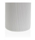 Brosse WC en résine blanche stries et métal doré 9.5x9.5x37cm