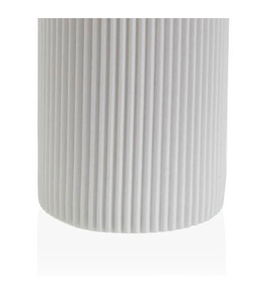 Brosse WC en résine blanche stries et métal doré 9.5x9.5x37cm