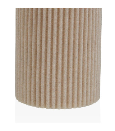 Distributeur de savon en résine beige stries 7x7x17.5cm