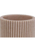 Porte brosse à dents en résine beige stries 7x7x10cm