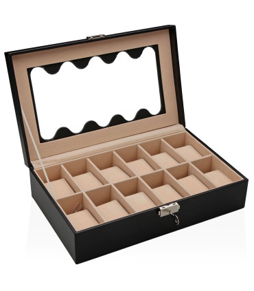 Jewelry box black wood 32.5x20x8.5cm