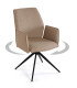 Fauteuil de bureau pivotant tissu beige 60.5x57.5x87cm