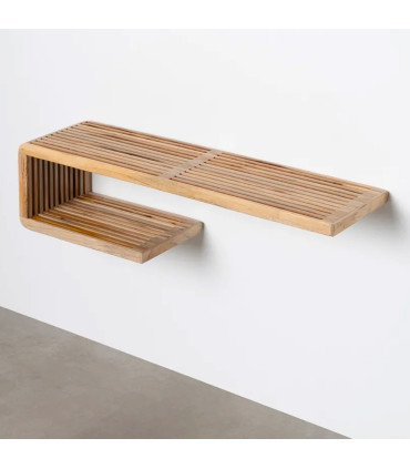 Étagère murale en bois de teck 80x21x20cm