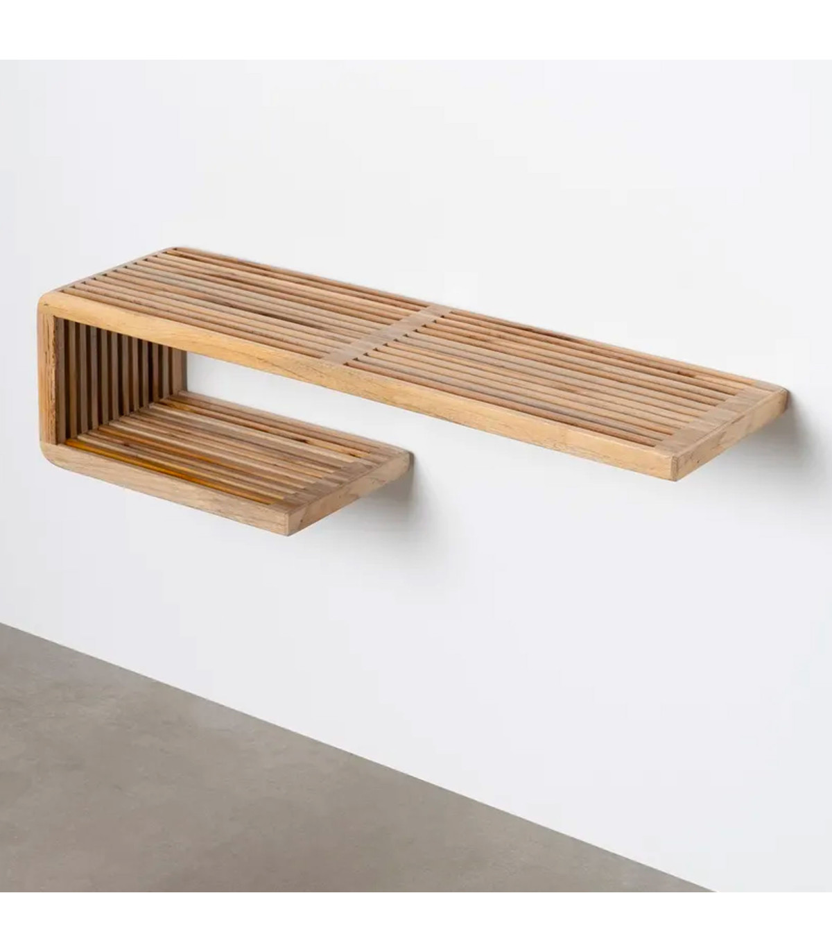 Étagère murale en bois de teck 80x21x20cm