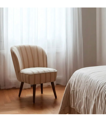 Armchair beige and yellow stripes 54x64x73cm