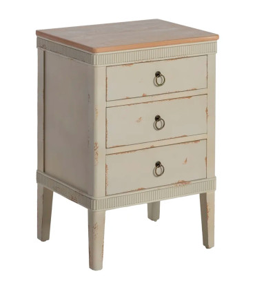 Bedside Table Wood beige 50x38x72cm
