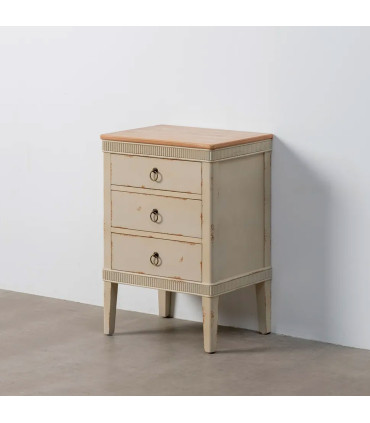 Bedside Table Wood beige 50x38x72cm