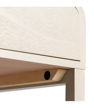 Table de chevet en bois gris clair 1 tiroir 48x35.5x61cm