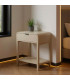 Table de chevet en bois gris clair 1 tiroir 48x35.5x61cm