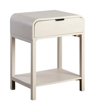 Table de chevet en bois gris clair 1 tiroir 48x35.5x61cm