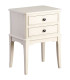 Table de chevet classique en bois gris clair 2 tiroirs 40.5x38x56cm