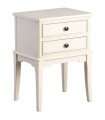 Table de chevet classique en bois gris clair 2 tiroirs 40.5x38x56cm