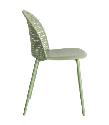 Chaise verte effet cannage 51x46x80cm