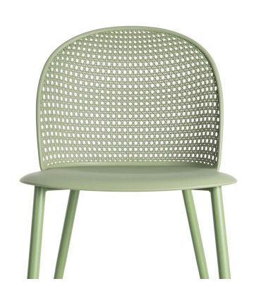 Chaise verte effet cannage 51x46x80cm