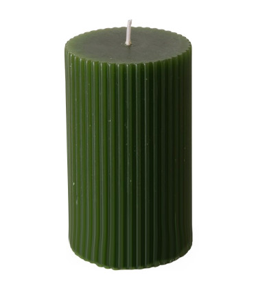 Bougie ronde large verte classique 6x6x10cm