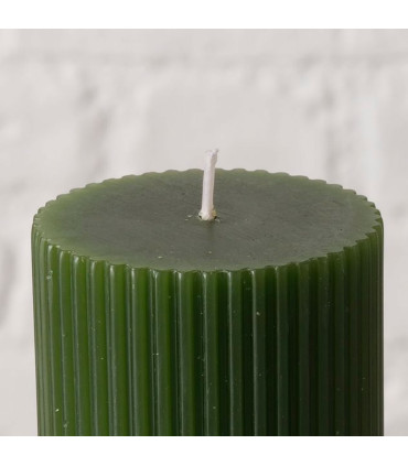 Bougie ronde large verte classique 6x6x10cm