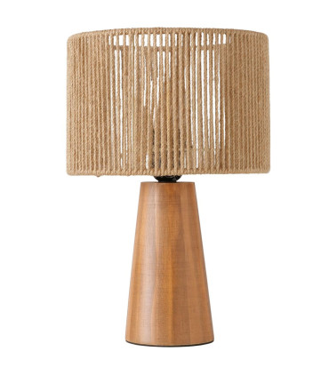 Lampe à poser bois et corde 22.5x22.5x34cm