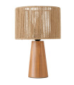 Lampe à poser bois et corde 22.5x22.5x34cm