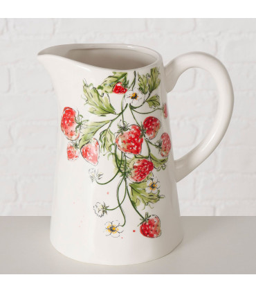 Pichet à eau ou jus de fruit en céramique fraises 1.25L