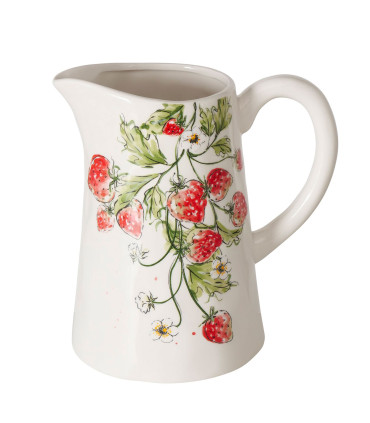 Water Pitcher ceramic strawberries 1.25L