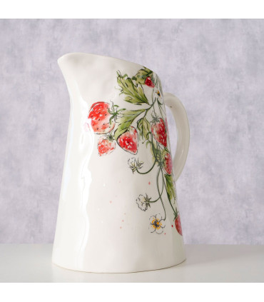 Water Pitcher ceramic strawberries 1.25L