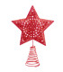 Cimier de sapin de noël étoile métal rouge 12x4x16cm