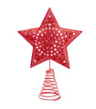 Cimier de sapin de noël étoile métal rouge 12x4x16cm