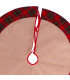 Couvre-pied de sapin de Noël en jute et tissu écossais 90cm