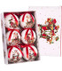 Coffret de 6 boules de Noël rétro père Noël - 7.5cm