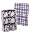 Set of 6 Christmas Balls retro black and white - 7.5cm