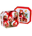 Coffret de 5 boules de Noël rétro père Noël - 7.5cm