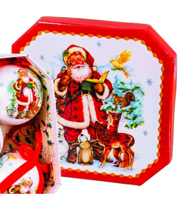 Set of 5 Christmas Balls retro - 7.5cm