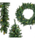 Set de 4 éléments LED déco extérieure de Noël guirlande, sapin et couronne