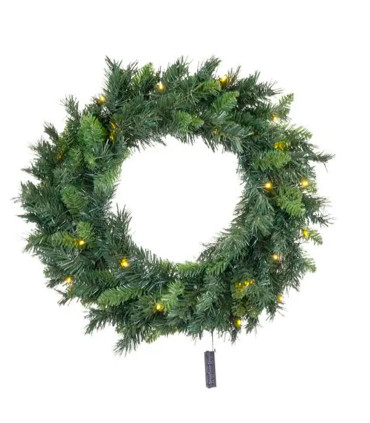 Set de 4 éléments LED déco extérieure de Noël guirlande, sapin et couronne
