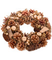 Couronne de l'Avent décoration Noël pommes dorées 36x9x36cm