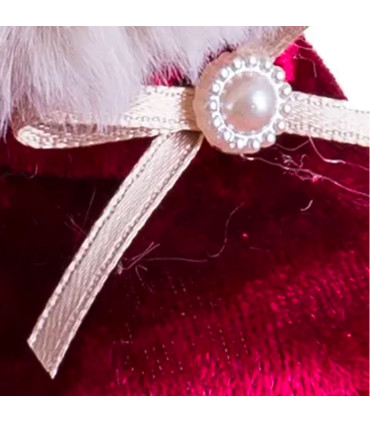 Décoration sapin de noël à suspendre bottes velours rouge 8x7x8cm