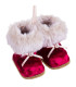 Décoration sapin de noël à suspendre bottes velours rouge 8x7x8cm