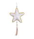 Christmas Tree Decoration star white velvet 5x5x9cm