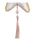 Décoration sapin de noël à suspendre étoile tissu velours blanc 5x5x9cm