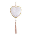 Christmas Tree Decoration heart white velvet 5x5x9cm