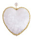 Décoration sapin de noël à suspendre coeur tissu velours blanc 5x5x9cm