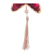Décoration sapin de noël à suspendre étoile tissu rouge et doré  5x5x9cm